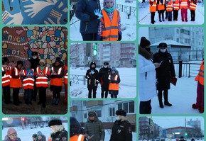 В Международный день объятий сотрудники Госавтоинспекции и их юные помощники напомнили пешеходам и водителям о взаимном уважении