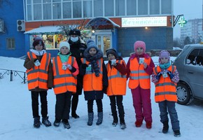 В Шарыпово сотрудники Госавтоинспекции и их юные помощники «засветили» пешеходов